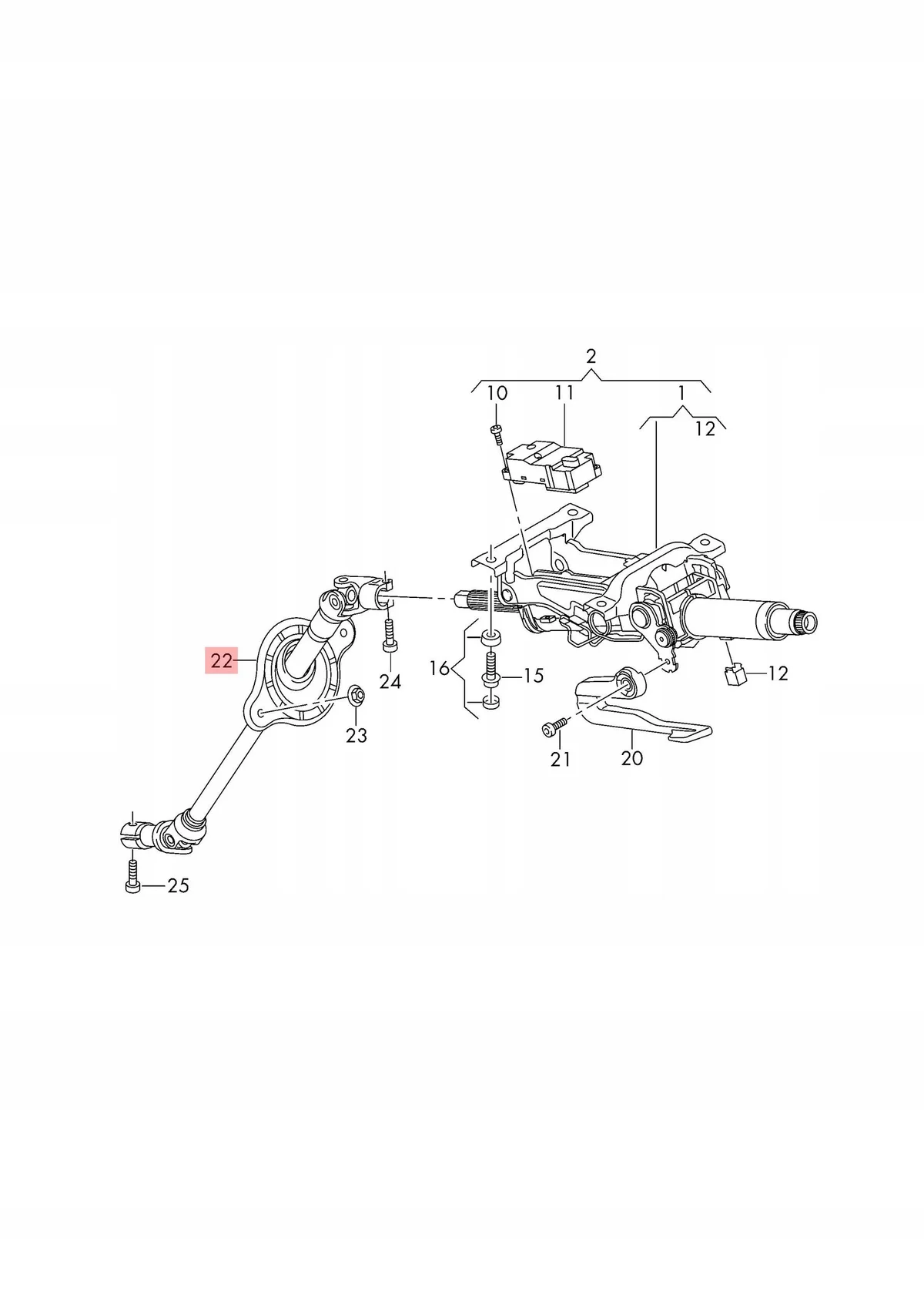Audi Q5 80A Steering Column U-Joint 80B419753H