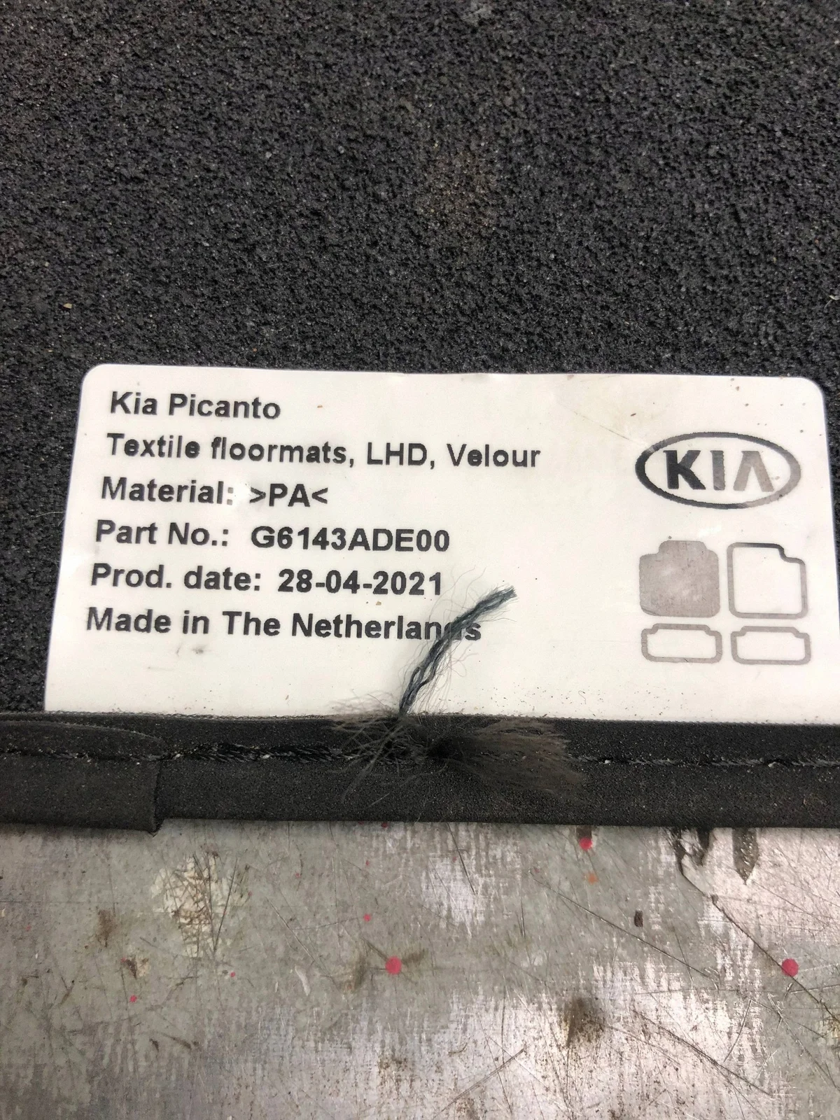 Fußmatten Kia Picanto III G6143ADE00 image 5