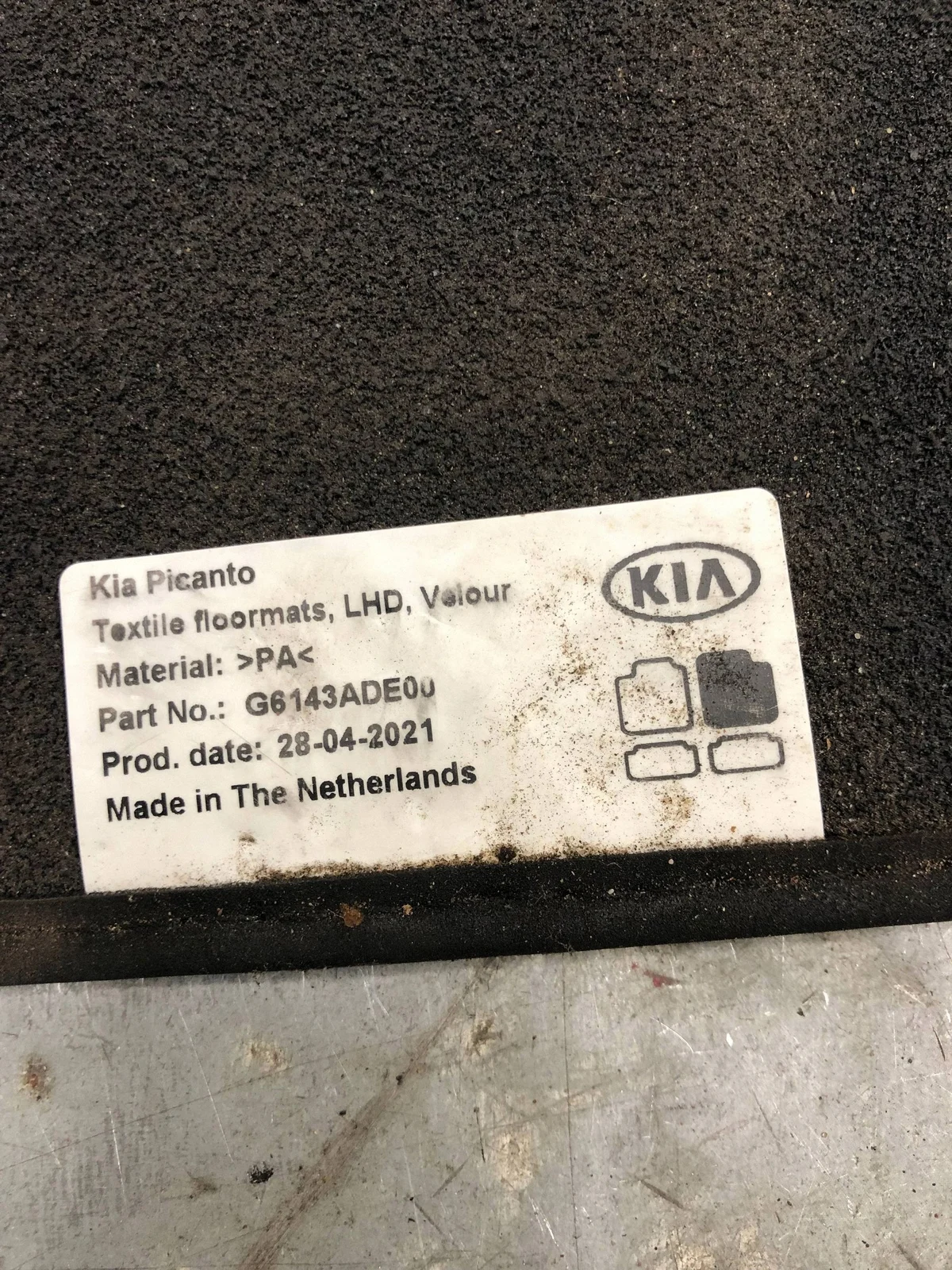 Fußmatten Kia Picanto III G6143ADE00 image 6