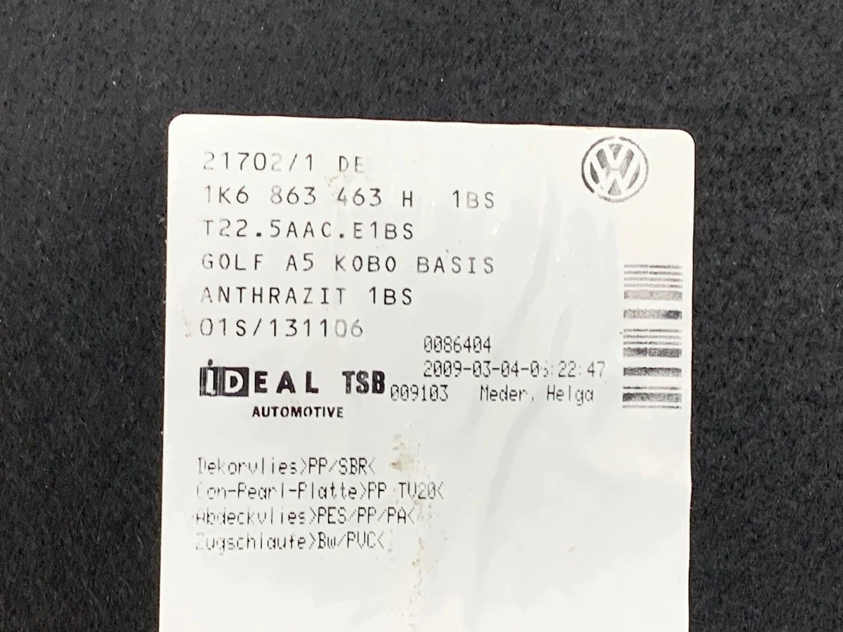 Kofferraummatte VW Golf VI 08-14 gebraucht image 3