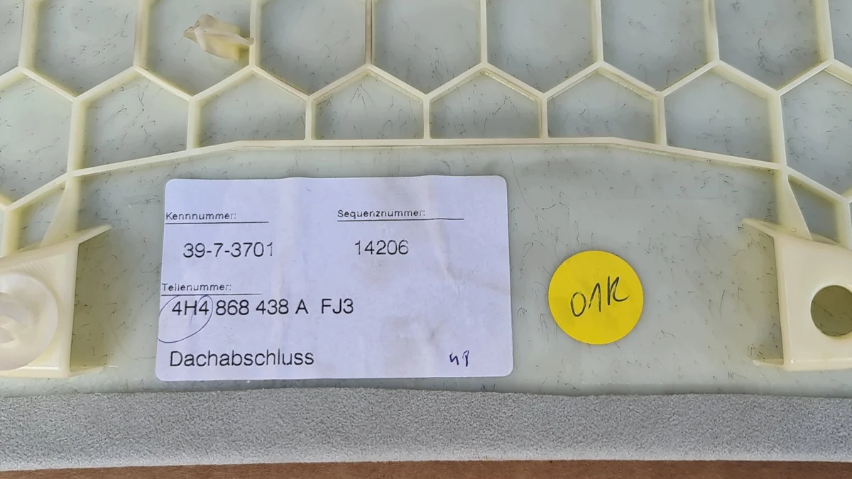 Audi A8 S8 Dachverkleidung Alcantara Grau image 5