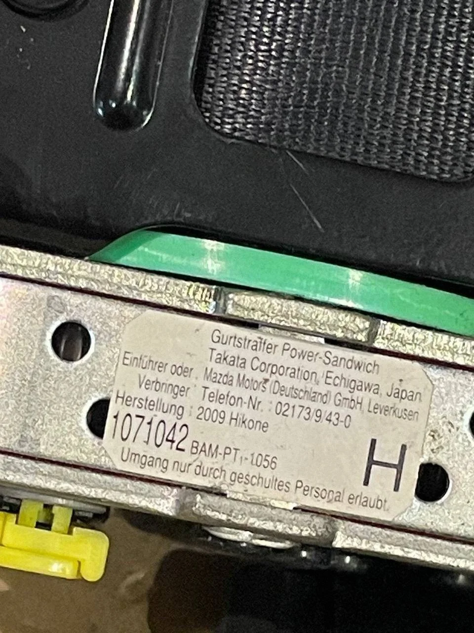 Sicherheitsgurt Rechts Vorne Mazda 6 II GH DTV5823 image 3