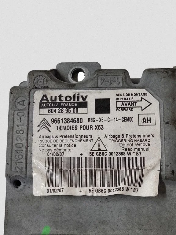 Citroen C6 2008 Modulo Airbag 9661384680 image 4