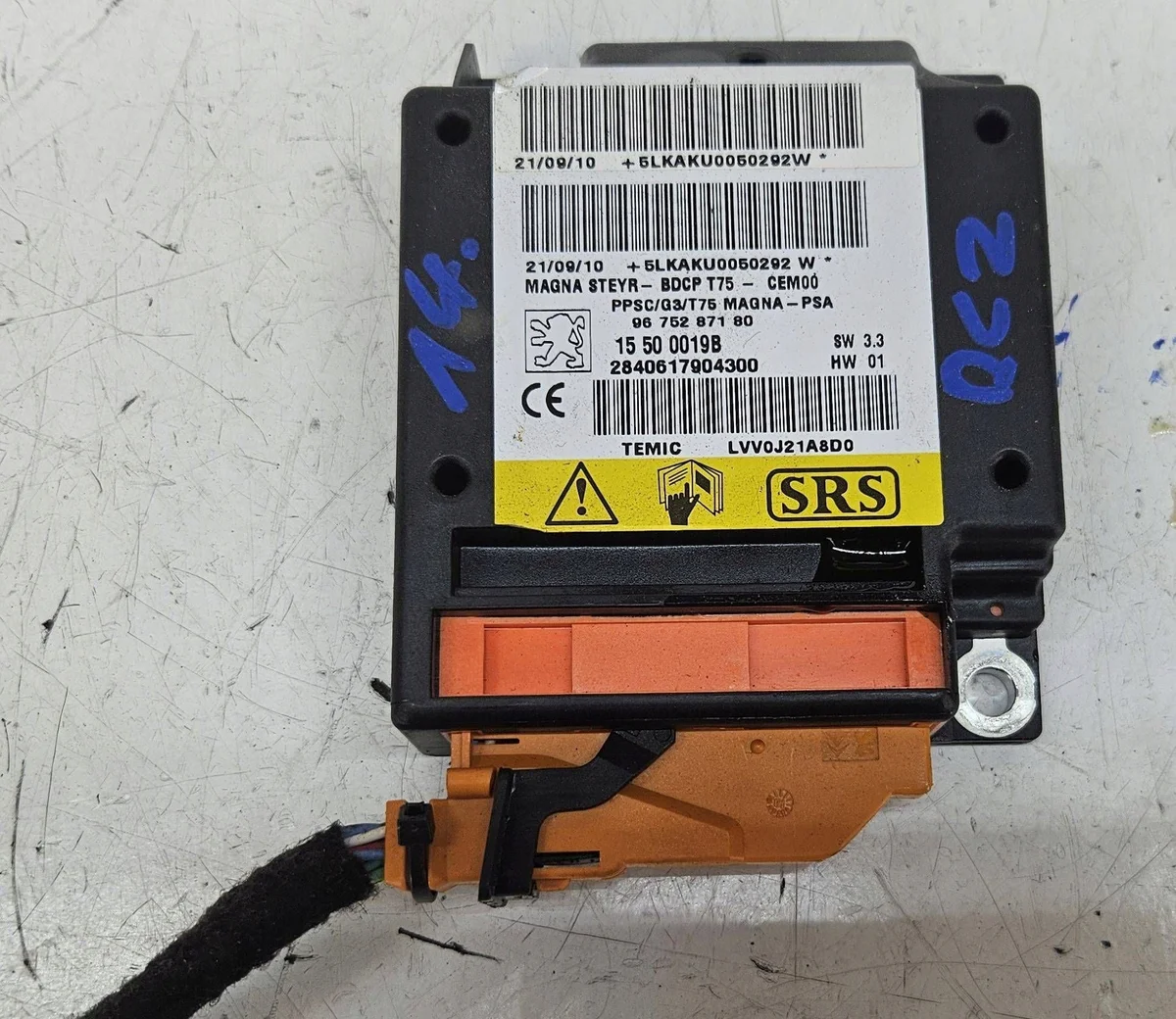 Peugeot RCZ Airbagmodul SRS 9675287180