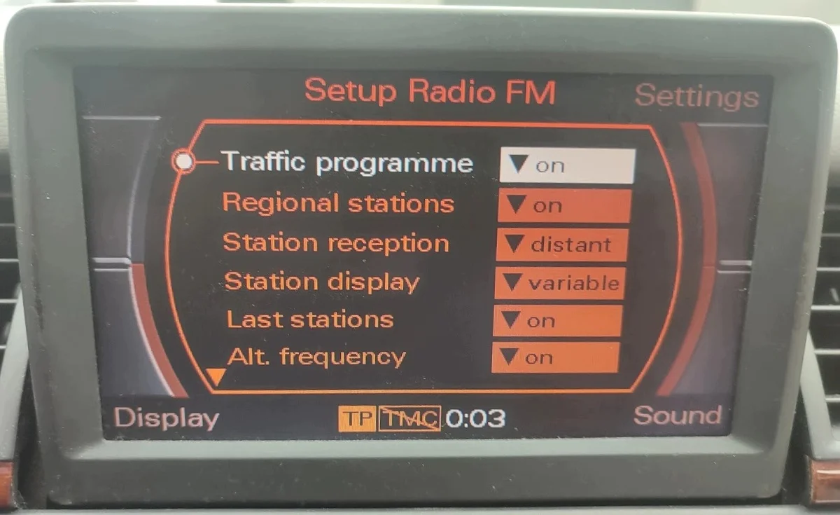 Audi A8 D3 Navigation Screen Display