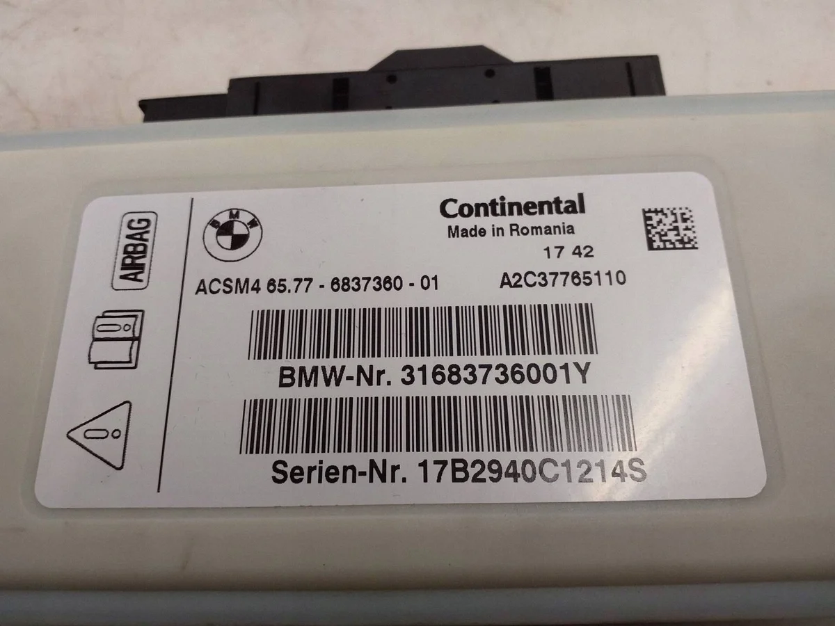 2018 BMW X5 F15 Airbag Control Module 6837360 image 4