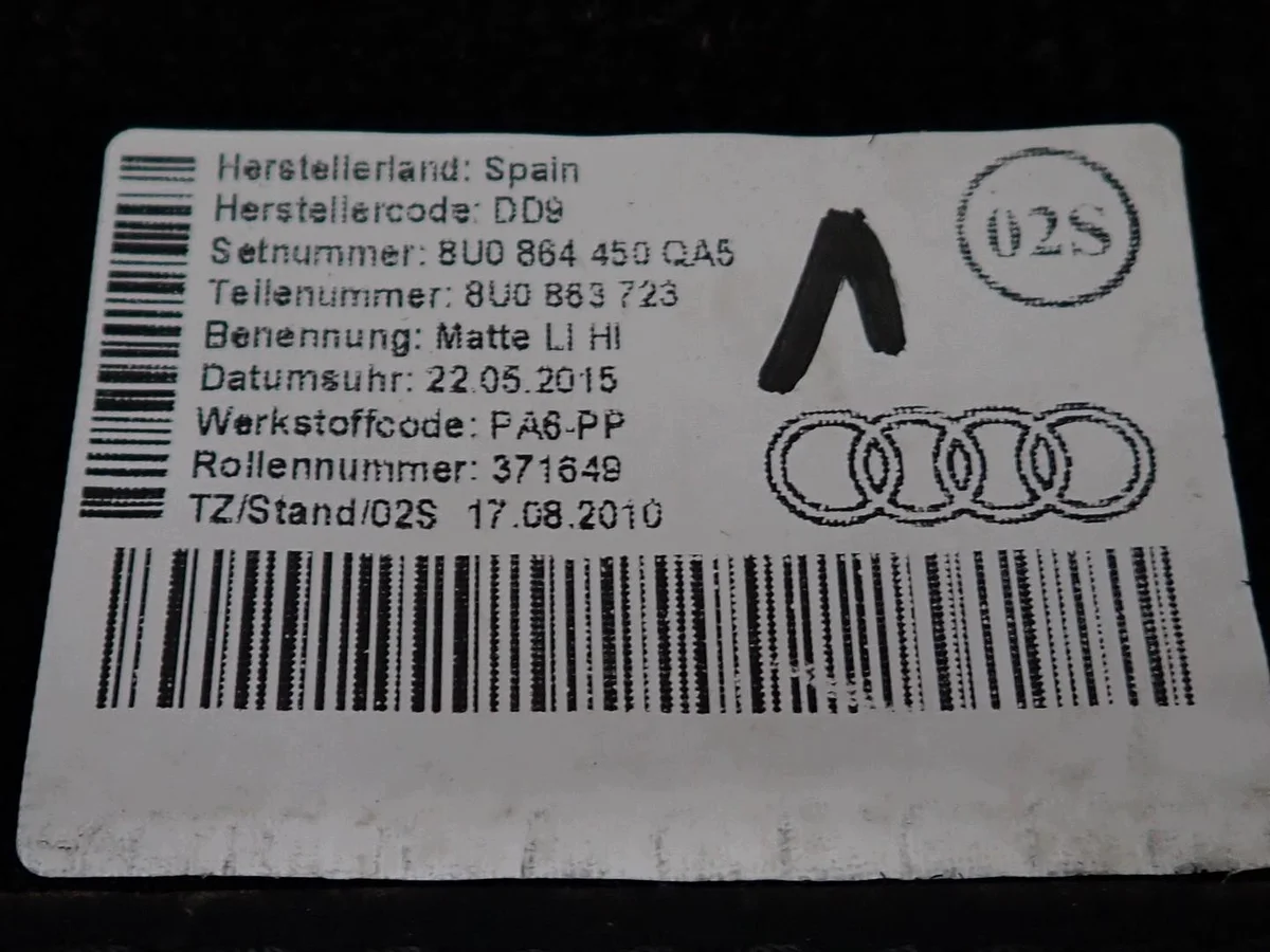 Audi Q3 8U Velours Fußmatte Links Hinten image 3