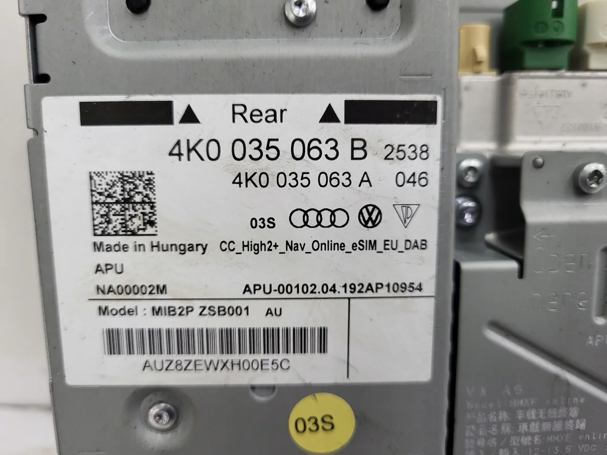 Centralina MIB Audi A6 C8 4K 4K0035063B Usata
