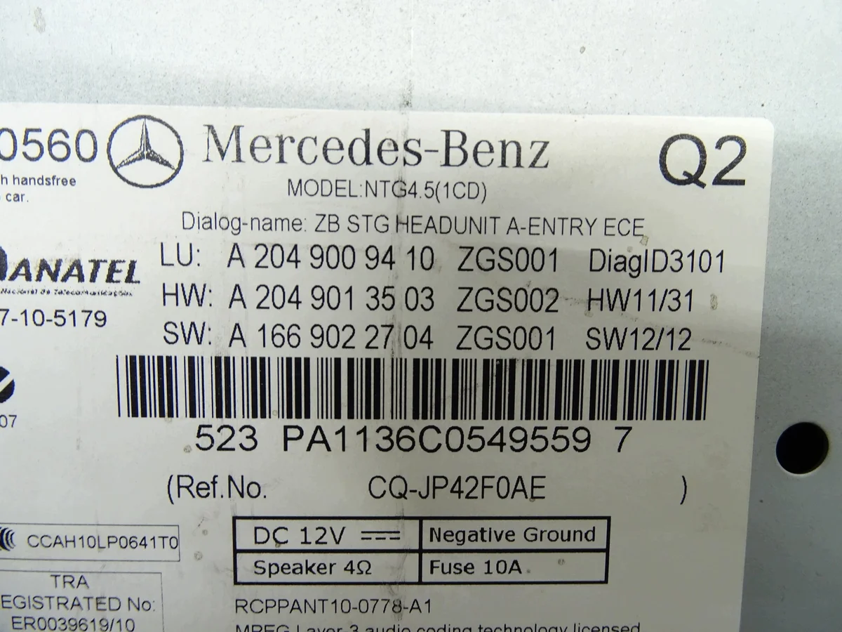 Radio Navi Mercedes W204 A2049009410 image 5