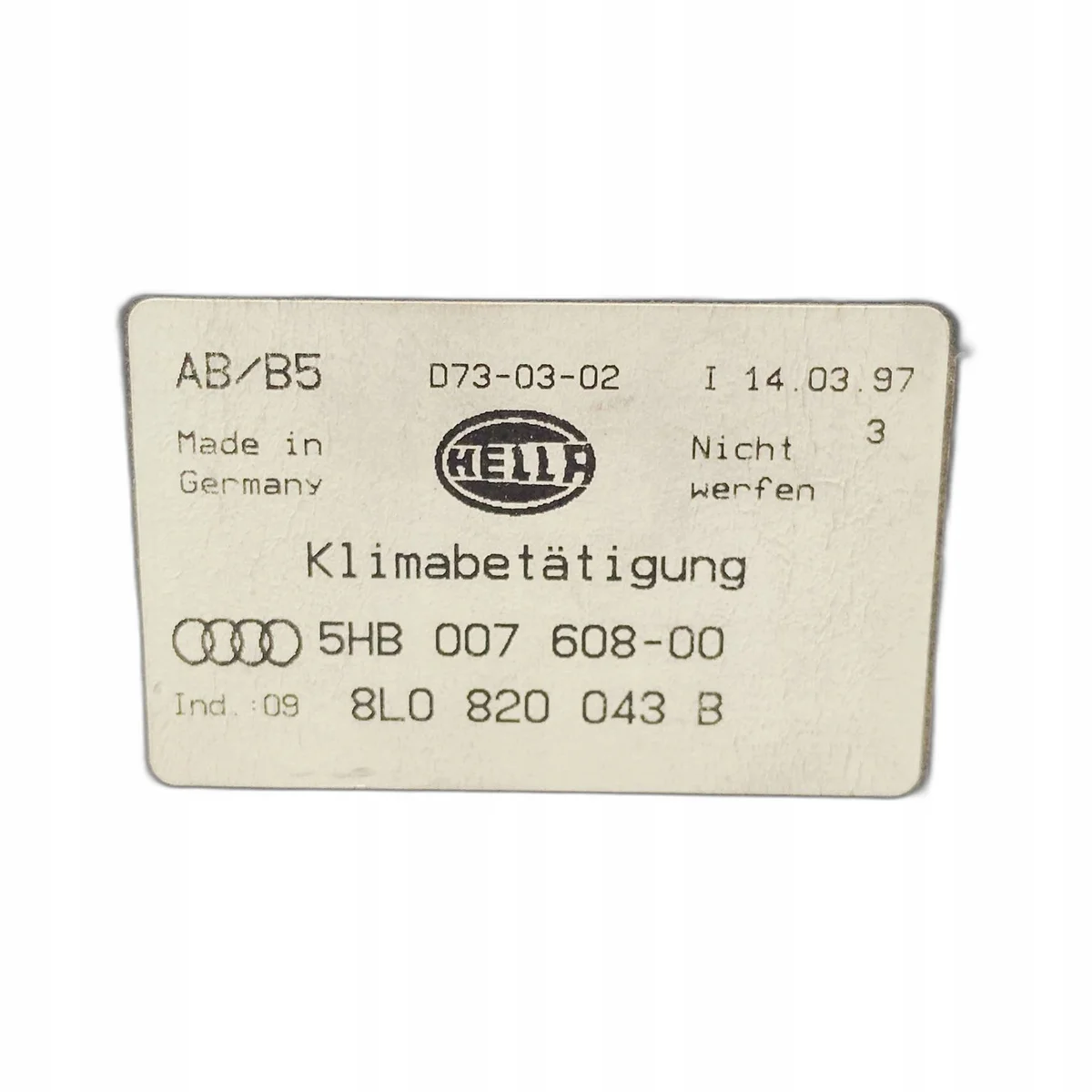Klimaanlagenbedienfeld Audi OE 8L0820043B image 5