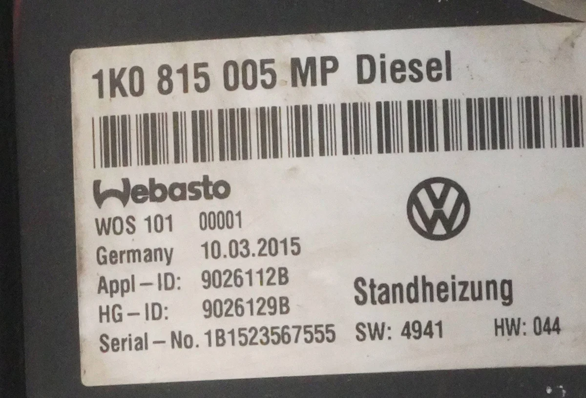 Webasto standkachel Seat Alhambra 1K0815005MP image 7