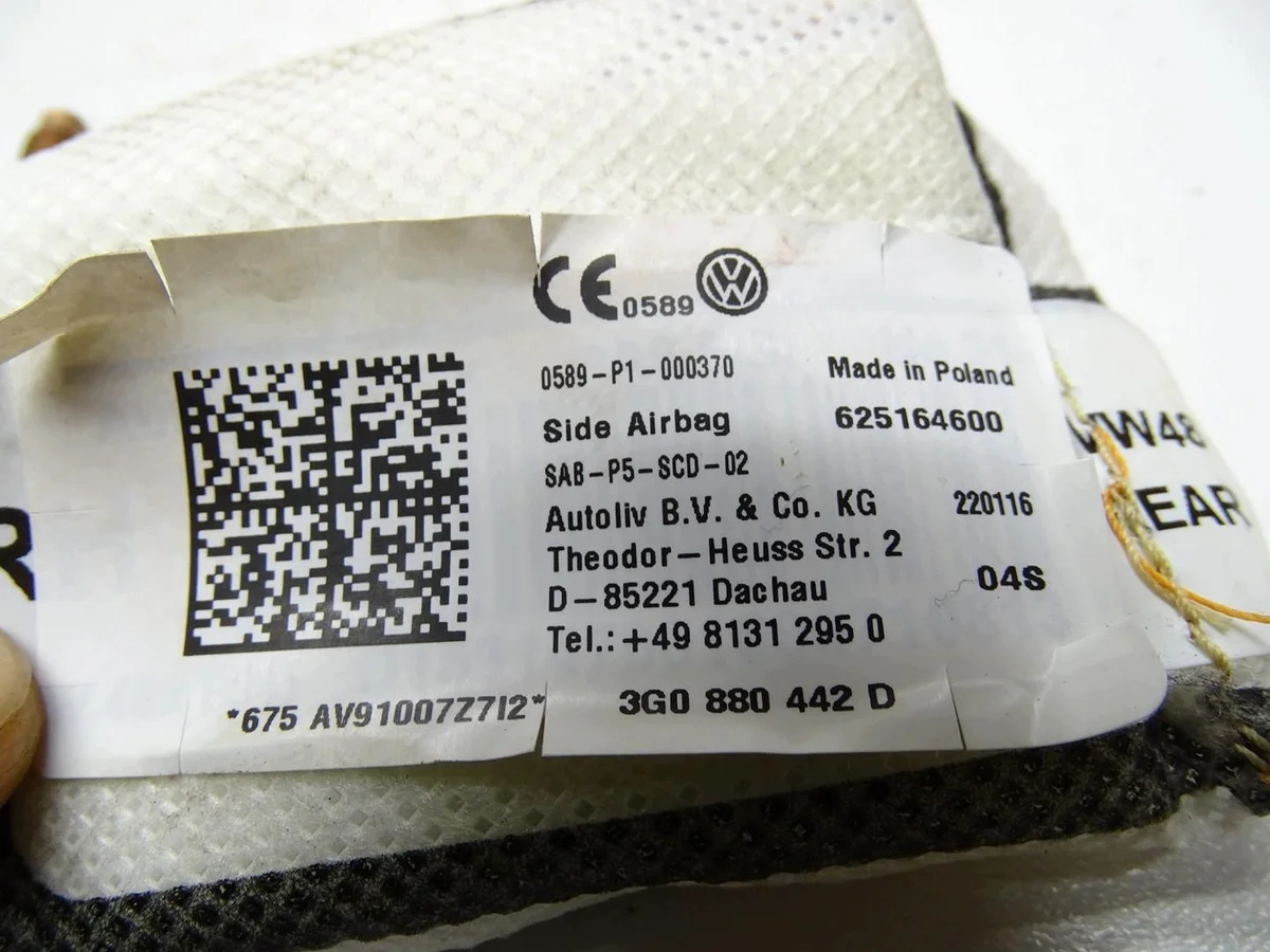 Airbag Sitz Rechts Hinten VW Passat B8 image 7