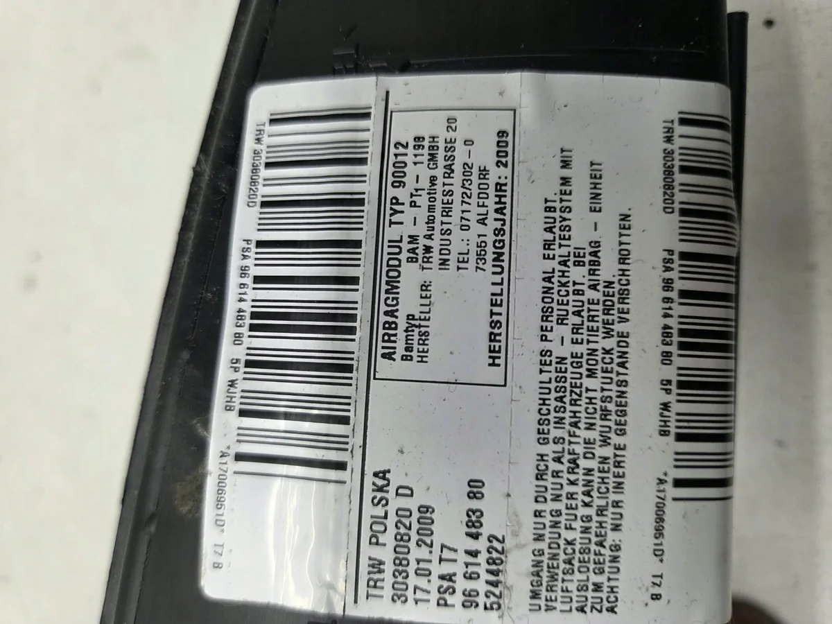 Seitenairbag links Peugeot 308 I T7 9661448380 image 4