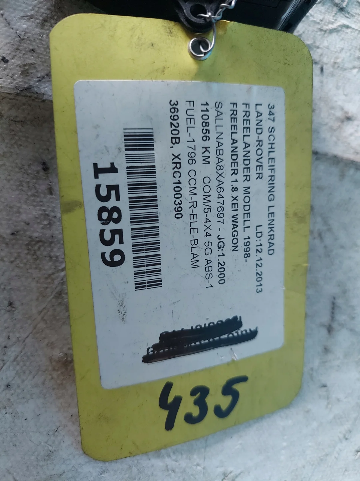Land Rover Freelander 2002 - Bande airbag 54354140 image 4