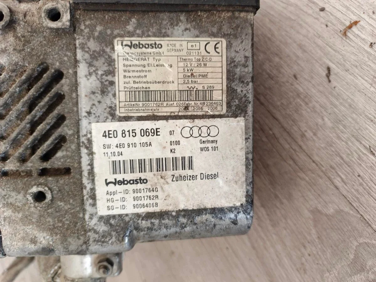 Webasto Thermo Top V 4E0815069E Diesel Audi image 3