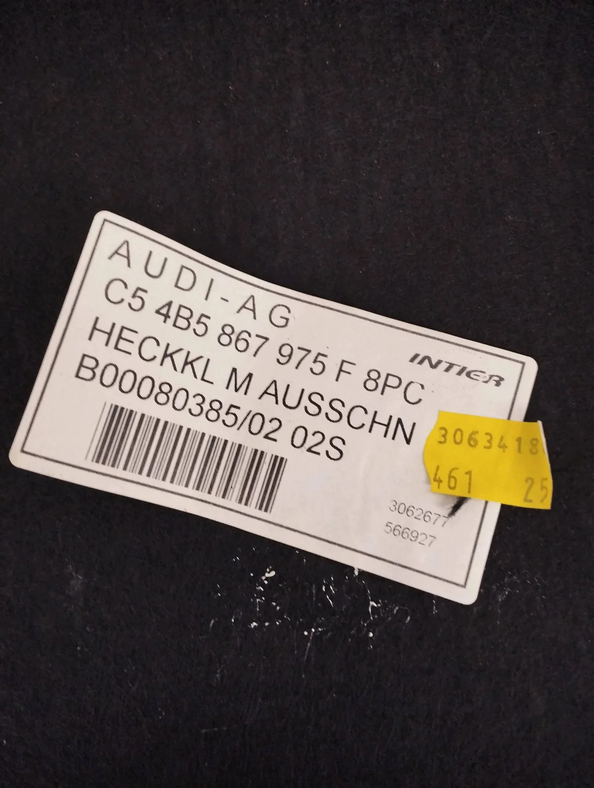 Bagagerumsmatta Audi A6 S6 C5 4B 4B5867975F image 3