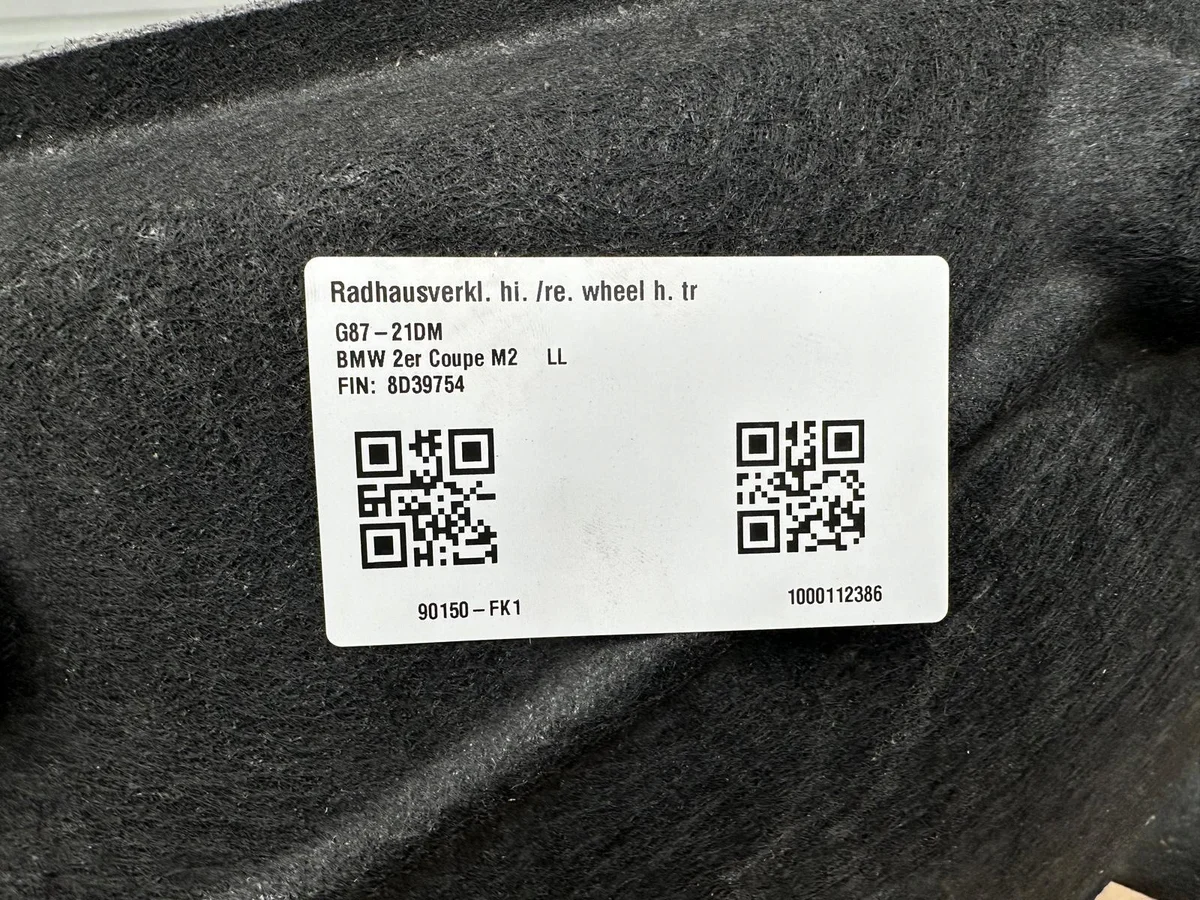 BMW M2 G87 Radlauf Hinten Rechts Gebraucht image 5