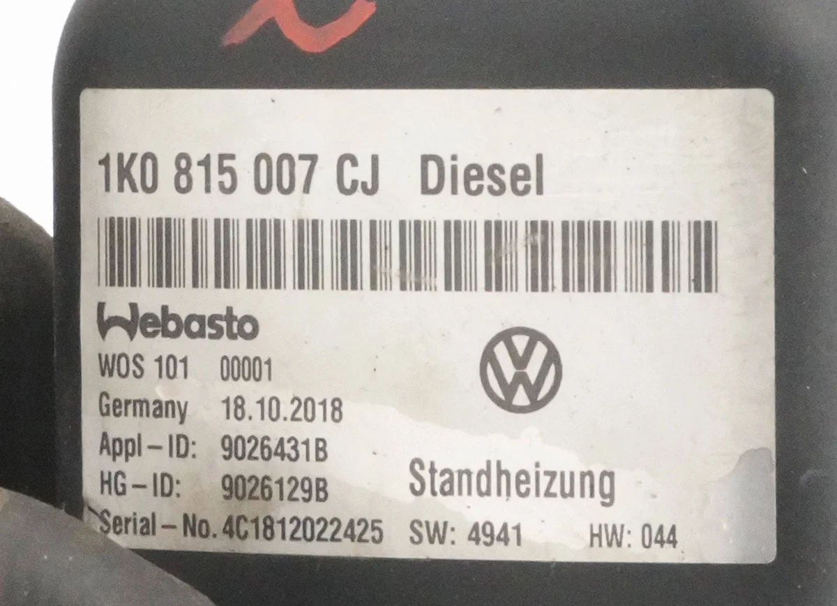 Calefacción Webasto VW Touran III 1K0815007CJ image 7