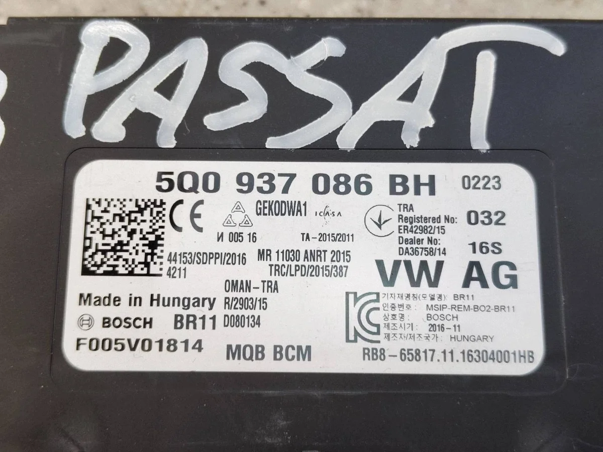 Modul Komfortu BCM 5Q0937086BG VW Passat B8 image 3