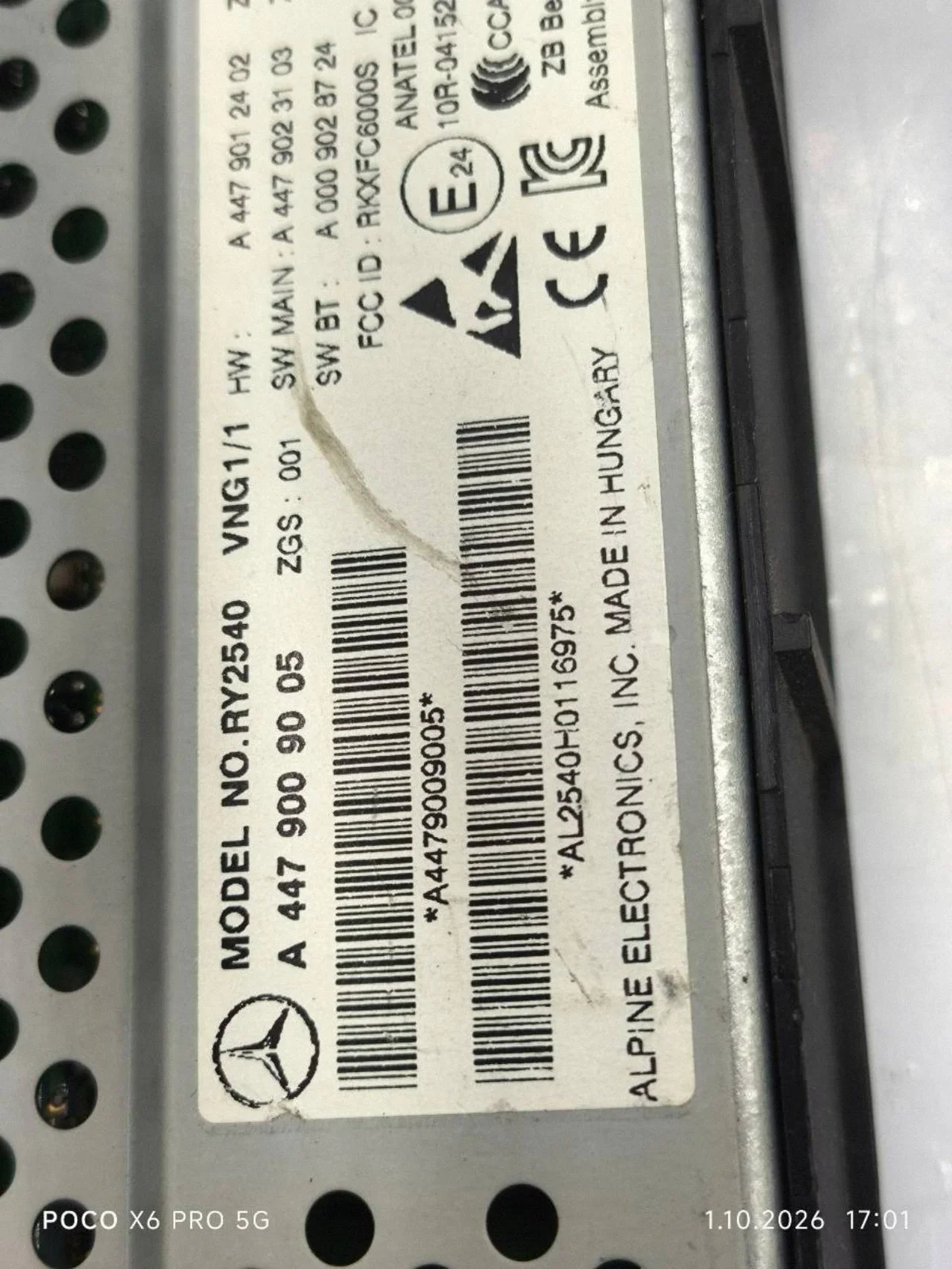 Radio Navegación Mercedes V W447 A4479009005 image 7