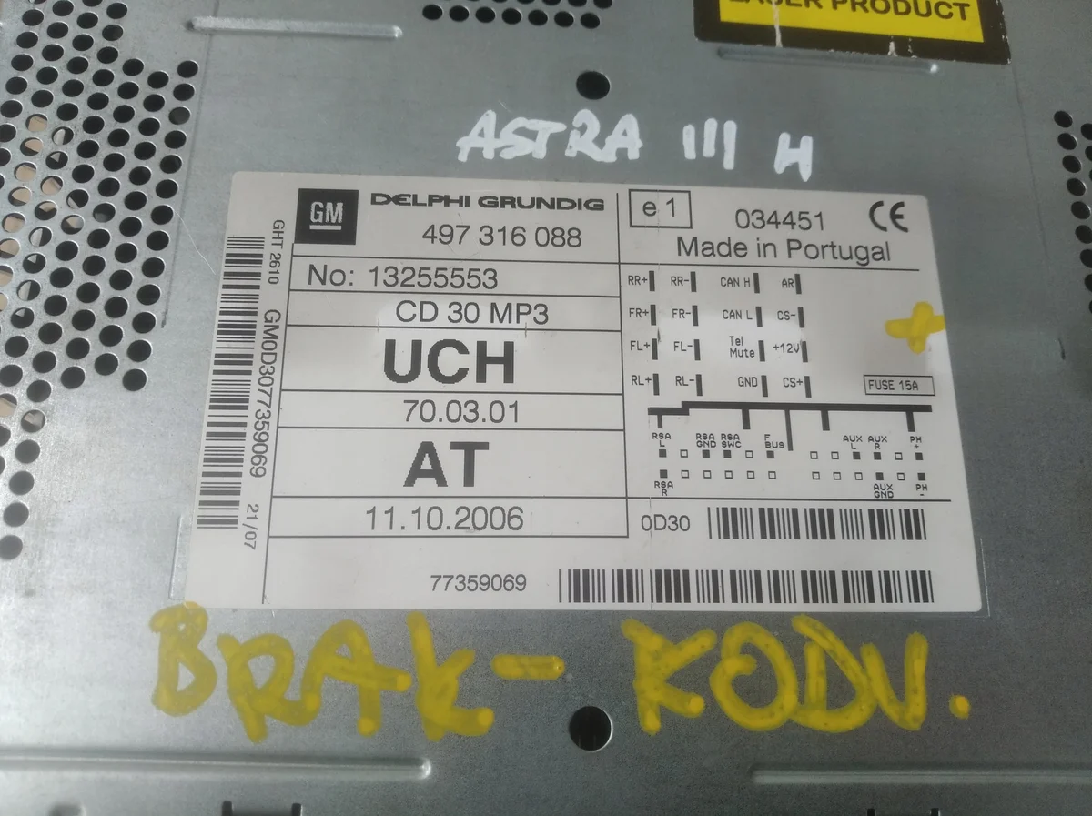 Radio Opel Astra III H Zafira B 13255553 image 3