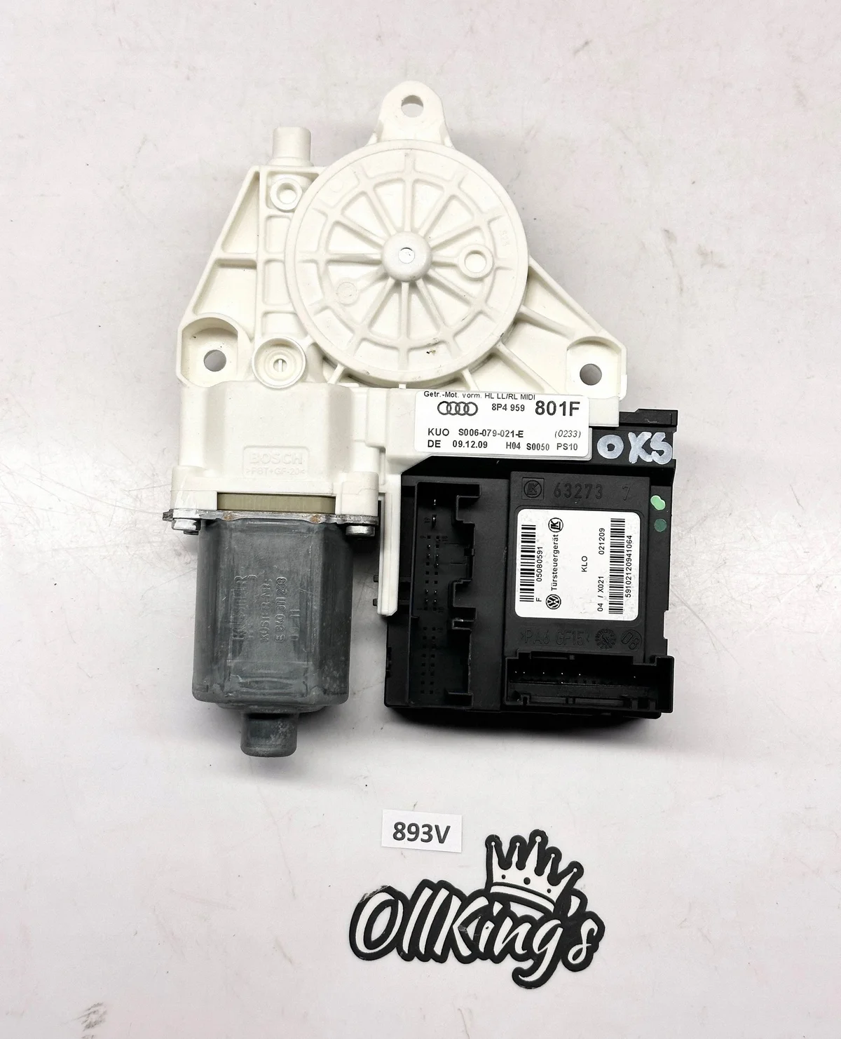 Audi A3 S3 8P lasinnostimen moottori vasen taka