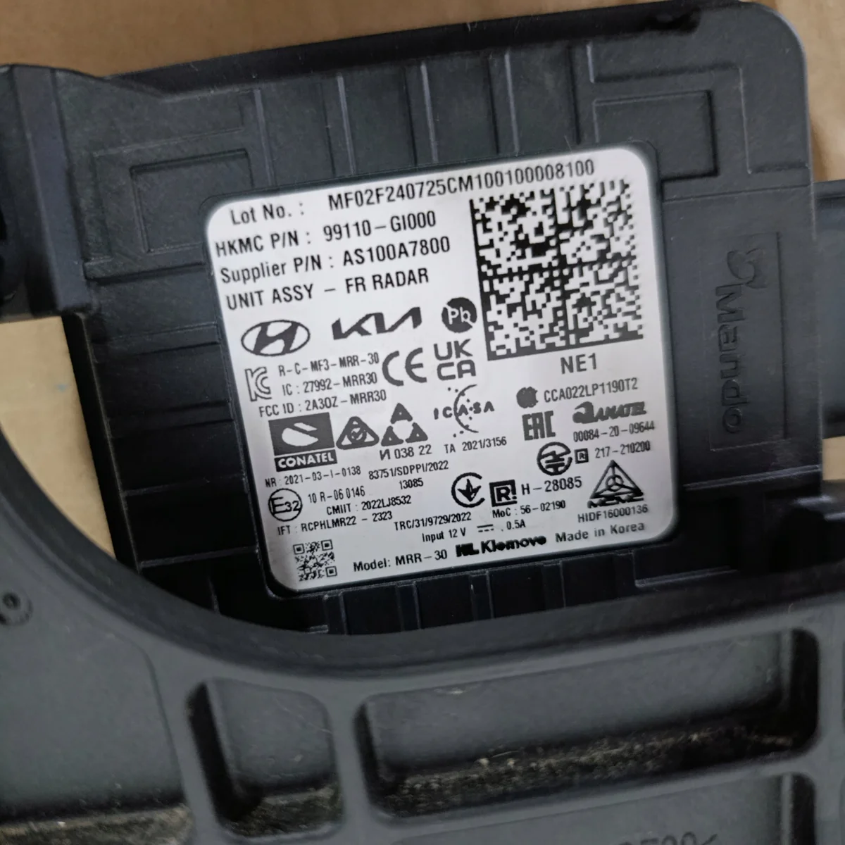 Capteur Radar ACC Hyundai Ioniq 5 99110-GI000 image 6