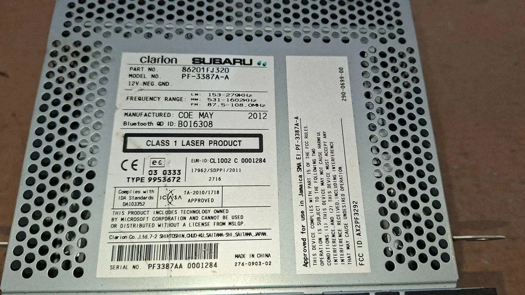 Mappe navigazione CD/DVD Subaru XV 86201FJ320 image 6