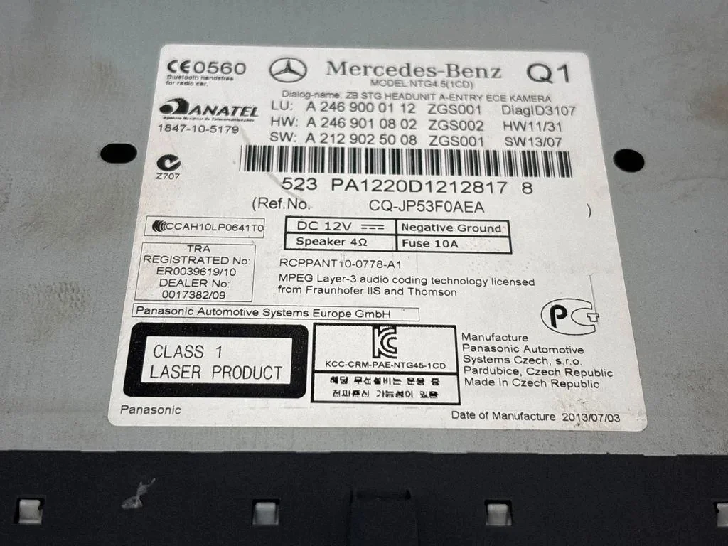 Mercedes-Benz B W246/W242 Karten A2129025008 image 4