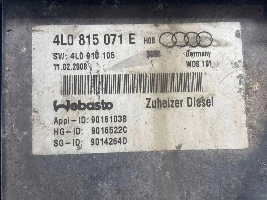 Audi Q7 4L Parkeringsvärmare Webasto 4L0910105 image 5
