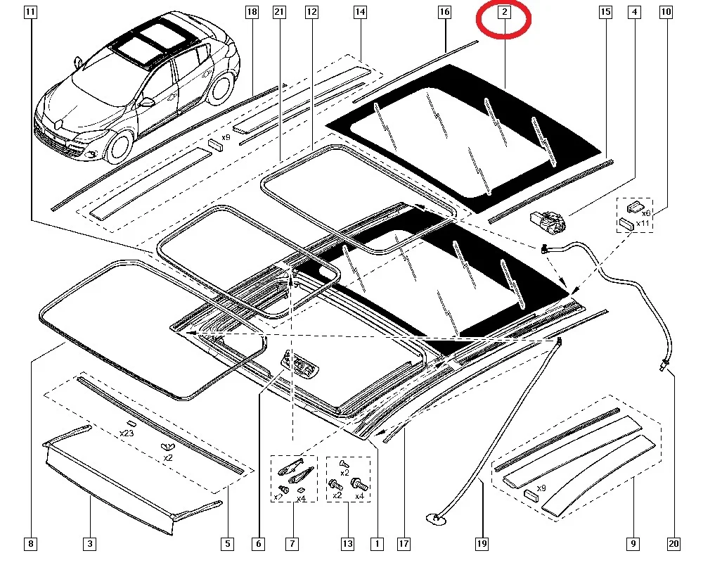 Szyba panorama dach Renault Megane III image 6