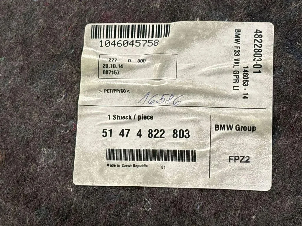 BMW M4 F82 F83 Kofferraum Verkleidungsteile 51474822803 image 6