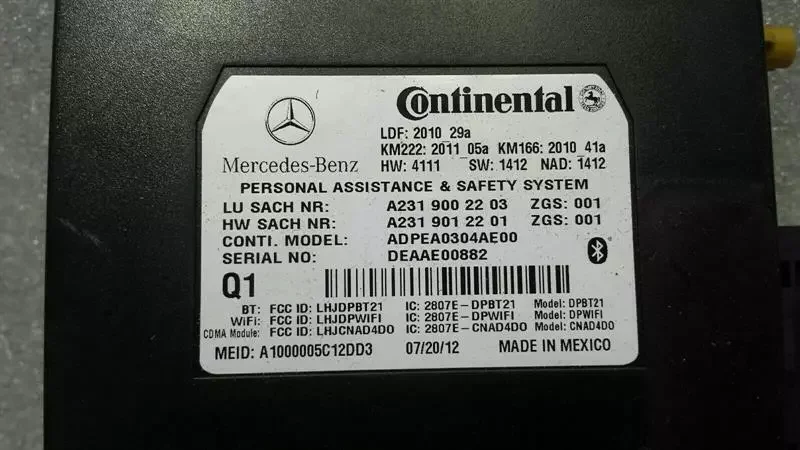 Mercedes CLS W218 Telefonmodul A2319002203