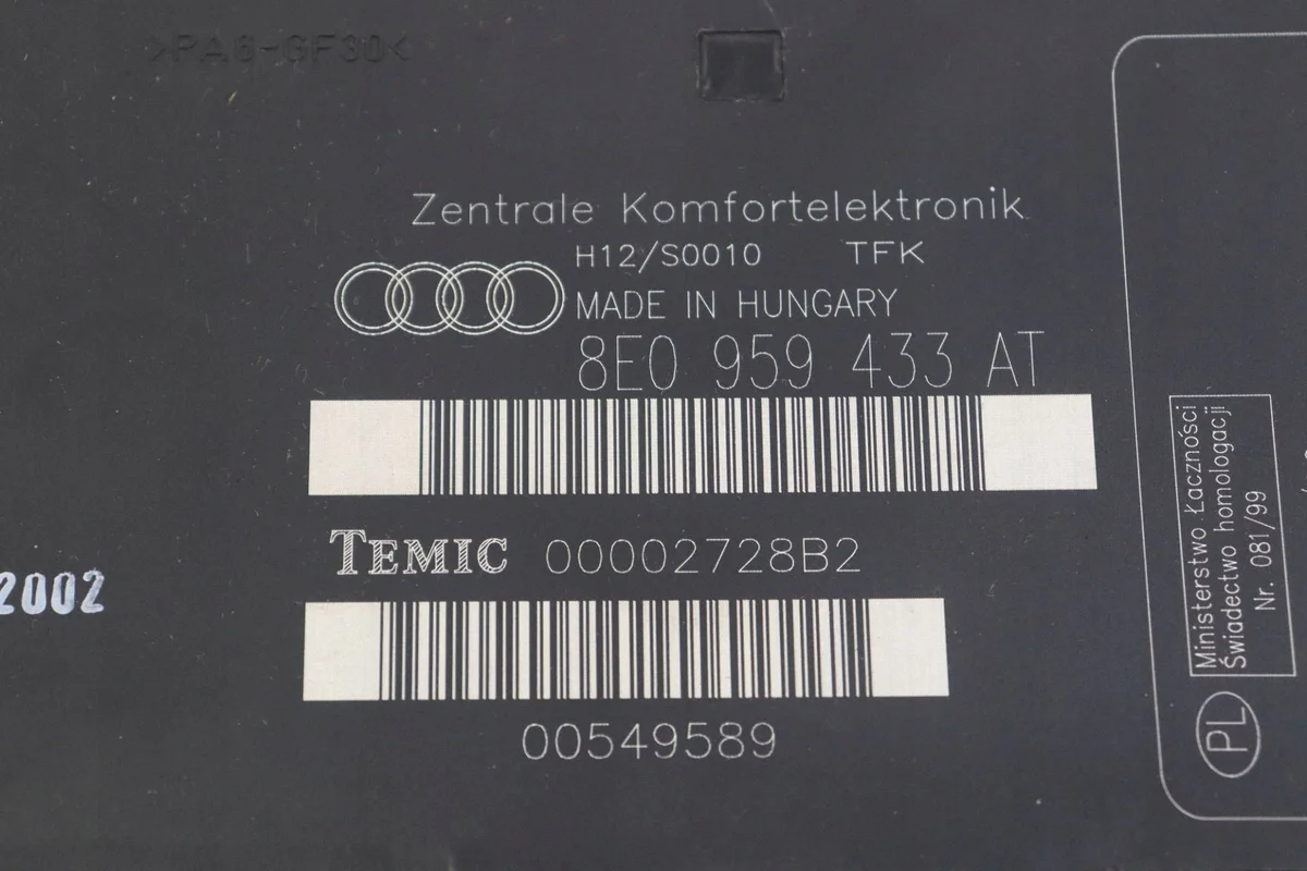 Audi A4 B6 B7 Komfortmodul 8E0959433AT image 3