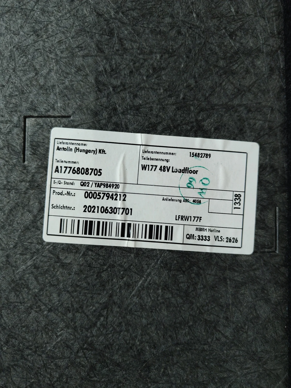 Kofferraumboden Mercedes A-Klasse W177 A1776808705 thumbnail 3