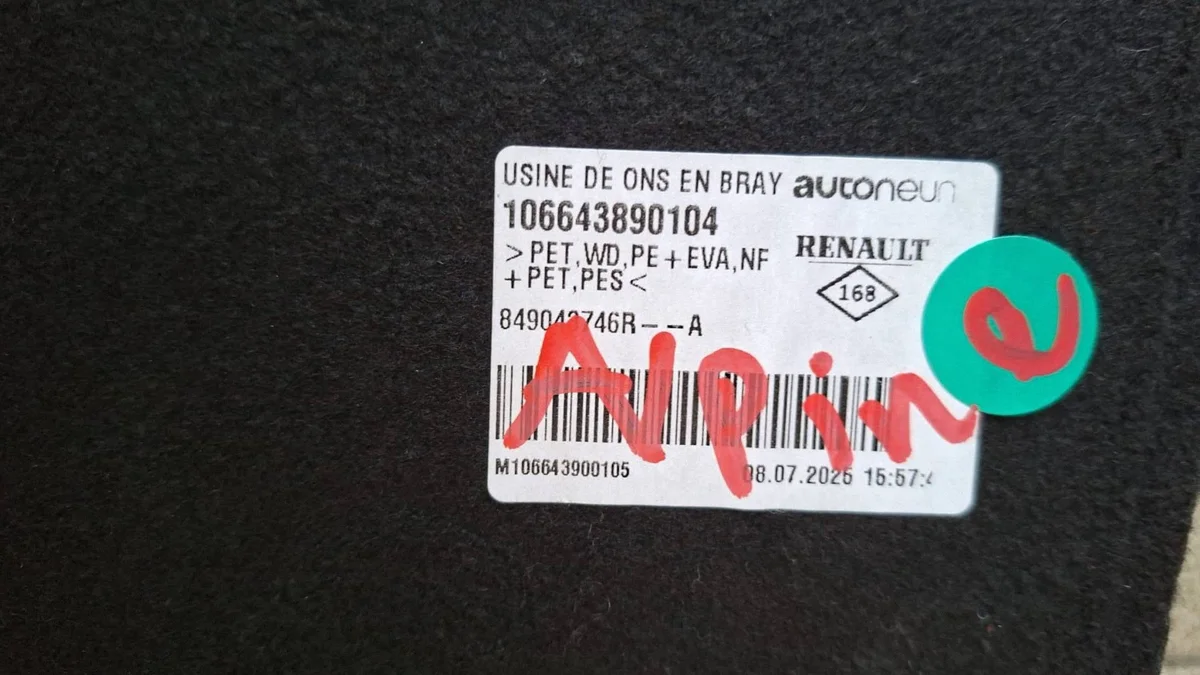 Alpine A390 tavaratilan matto 849043746R thumbnail 3