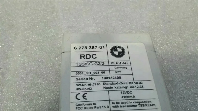 BMW 6-serie E63 styrenhet däcktryckskontroll 6778387 image 3
