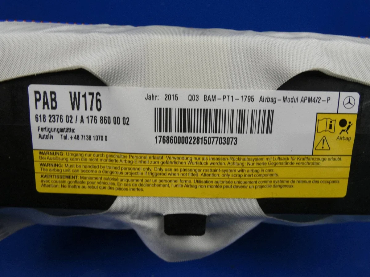 Mercedes CLA W117 W176 Airbag Passagier thumbnail 3