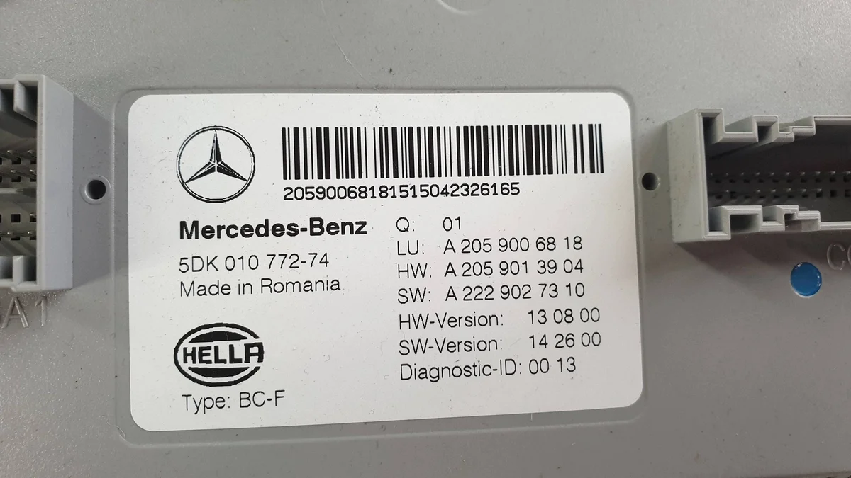 Mercedes C-sarja W205 ohjainlaite A2059006818098 image 3