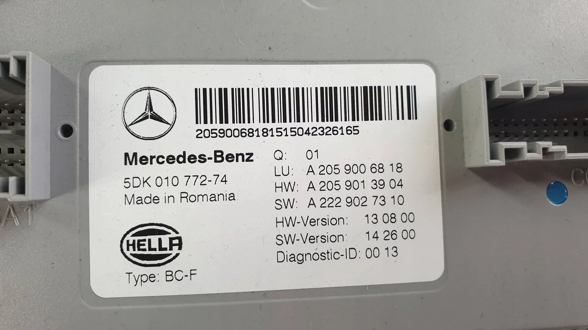 Mercedes C-sarja W205 ohjainlaite A2059006818098 image 4