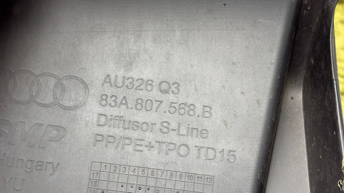 Audi Q3 F3 S-Line Diffuseur Arrière 83A807568B image 5