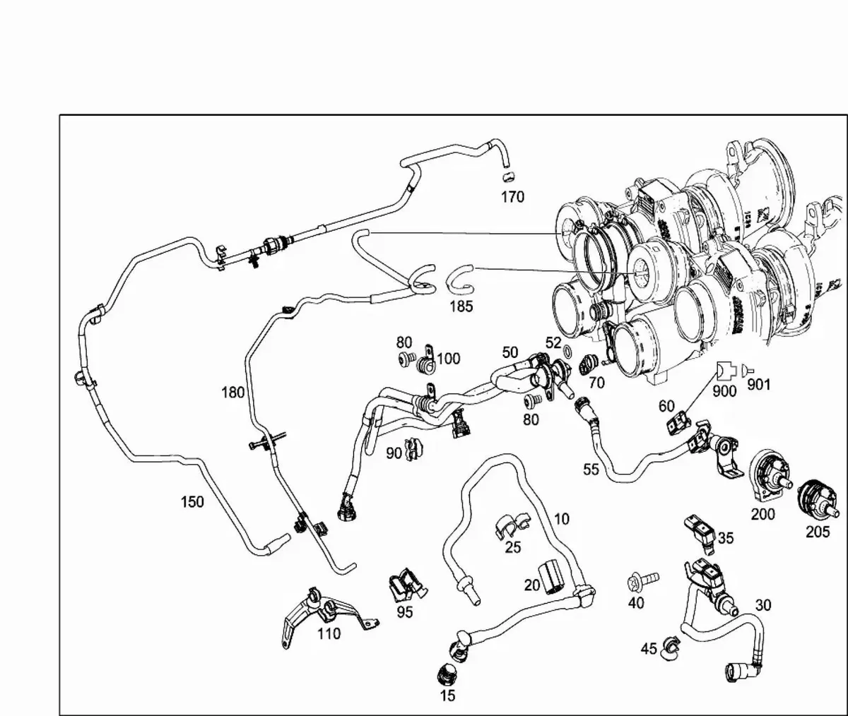 MERCEDES M177 V8 BiTurb Unterdruckschlauch image 7