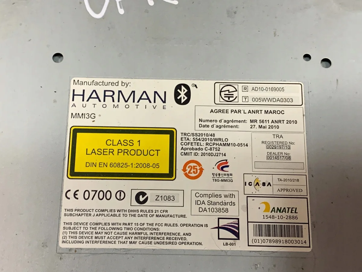 Audi A8 D4 4H Changeur CD/DVD 4H0035666D thumbnail 8