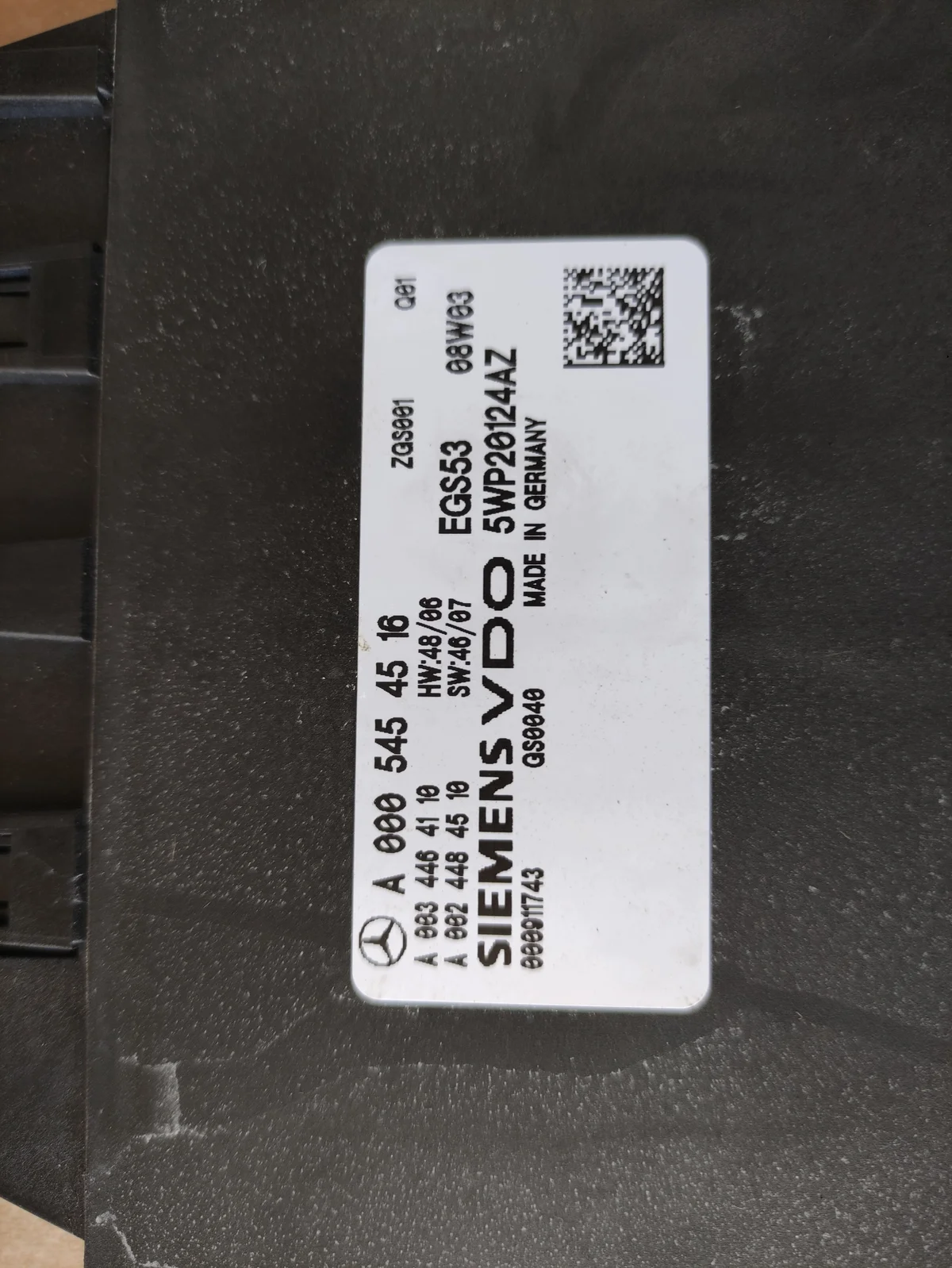 Styrenhet växellåda EGS Mercedes W204 A0005454516