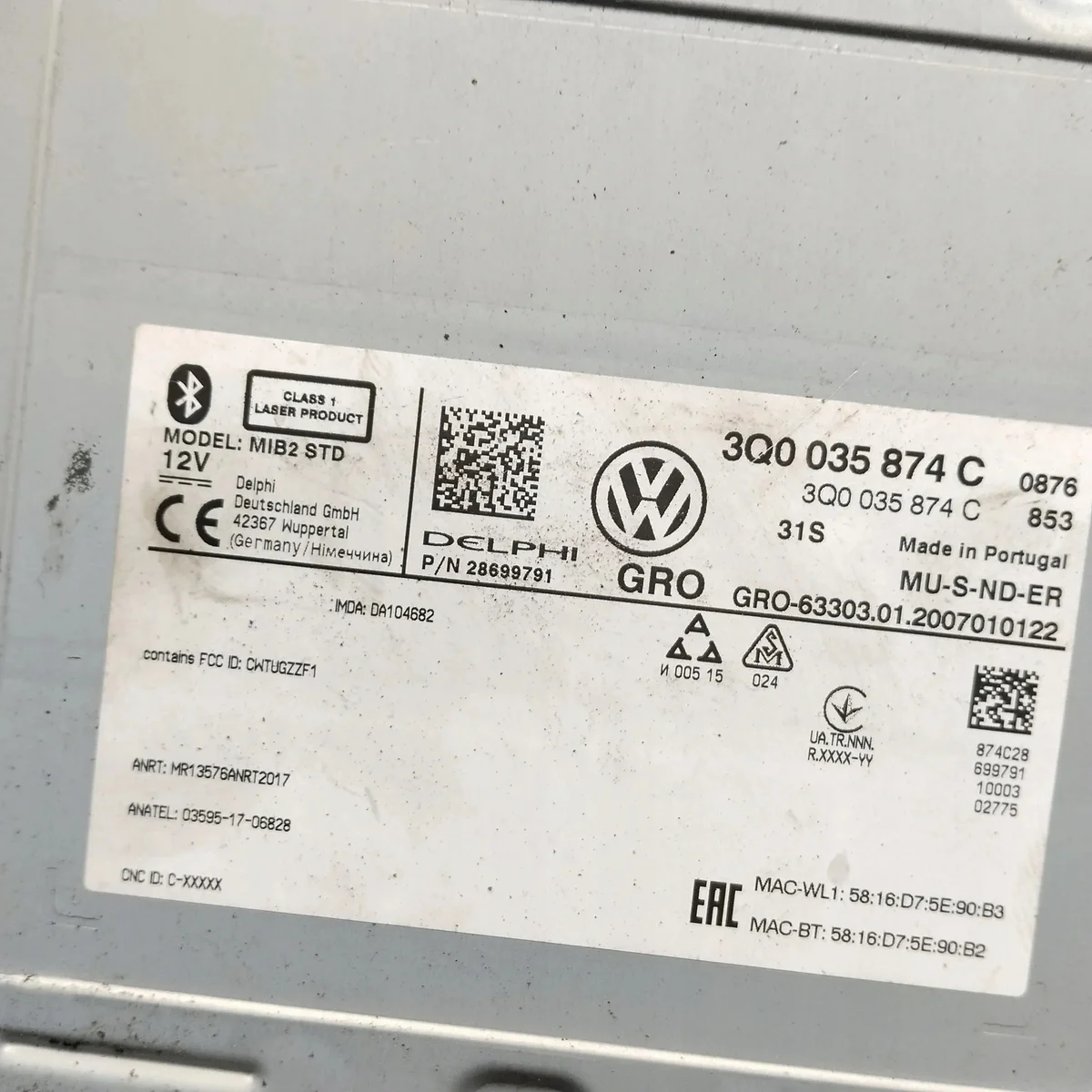 VW Tiguan AD1 Navigationsmodul 28699791 thumbnail 6