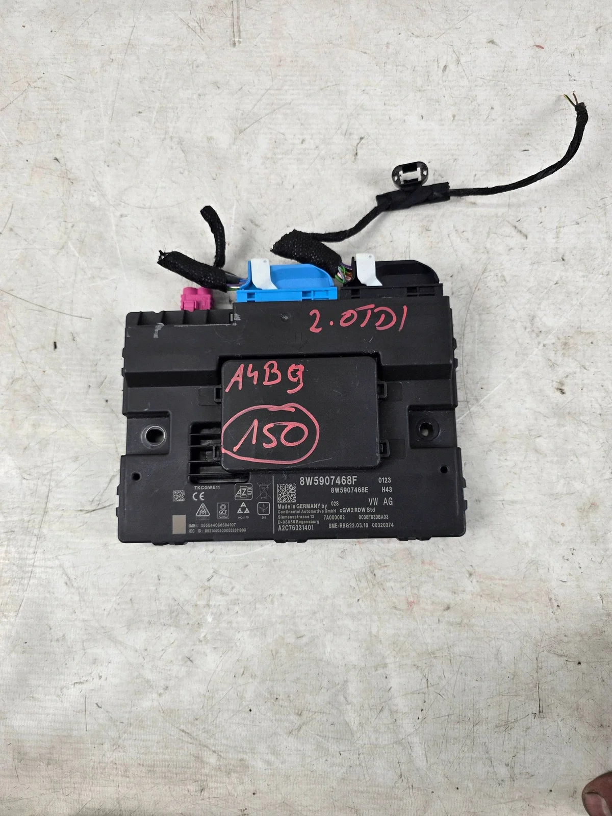 Unidade de Comando Gateway Audi A4 B9 A5 8W5907468F