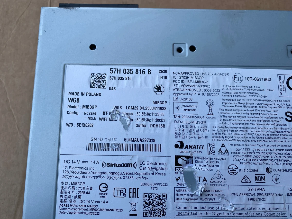 Skoda Kodiaq 57H Module Navigation 57H035816B