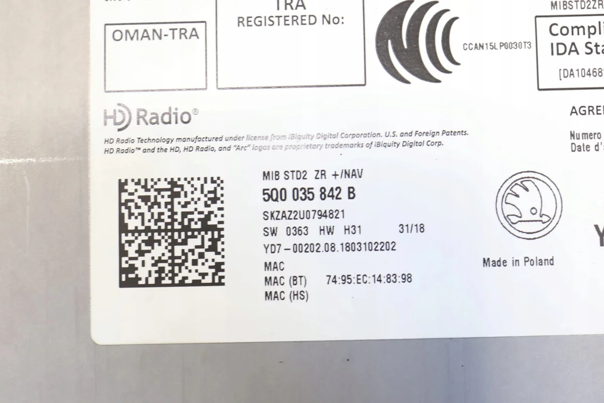 Skoda Octavia Mk3 (5E) multimediasysteem GPS 5Q0035842B image 3