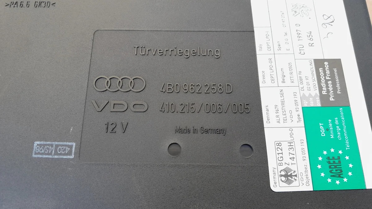 Módulo de Conforto Audi A6 C5 4B0962258D image 3