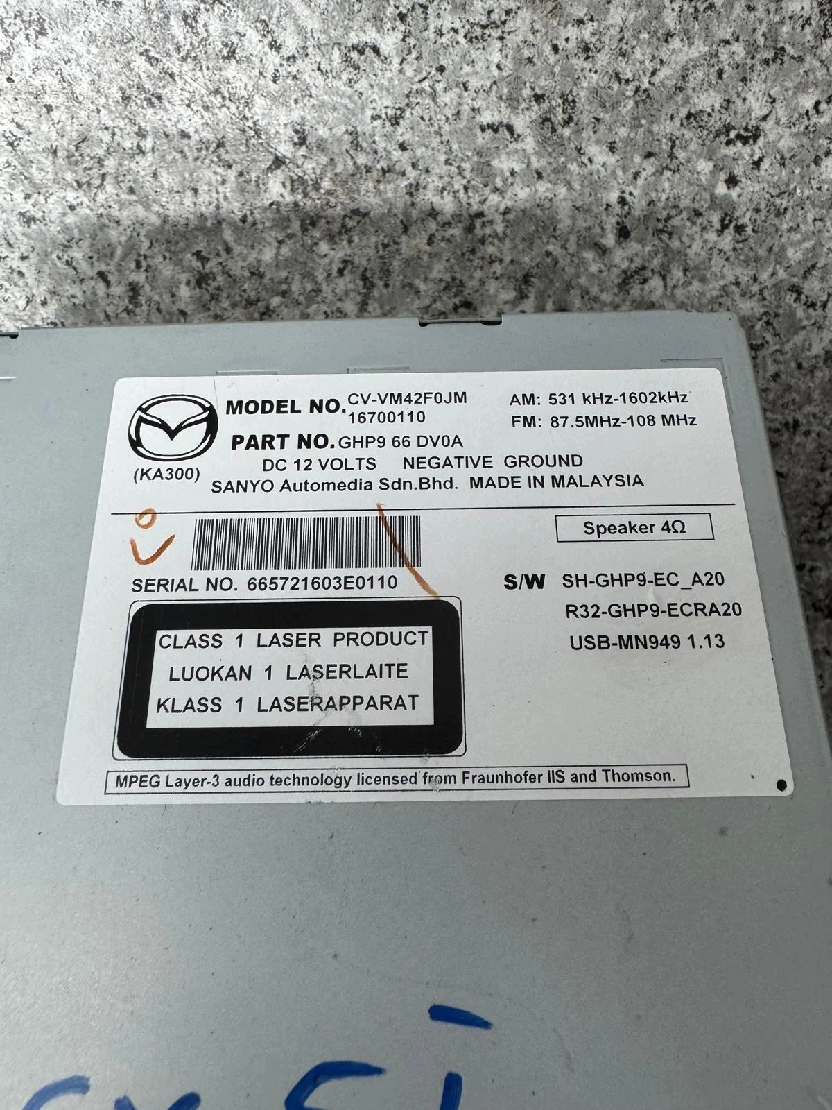 Mazda CX-5 Radio Navigation Bildschirm 1310GHP966DV0A image 8